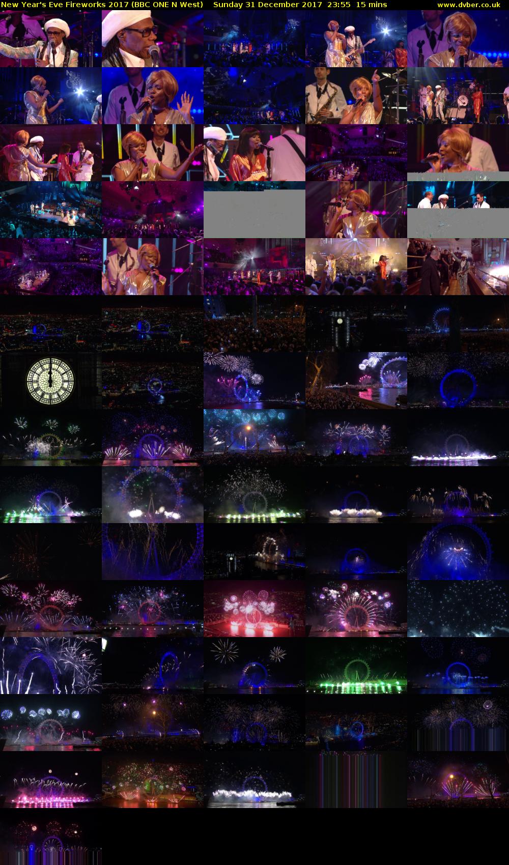 New Year's Eve Fireworks 2017 (BBC ONE N West) Sunday 31 December 2017 23:55 - 00:10