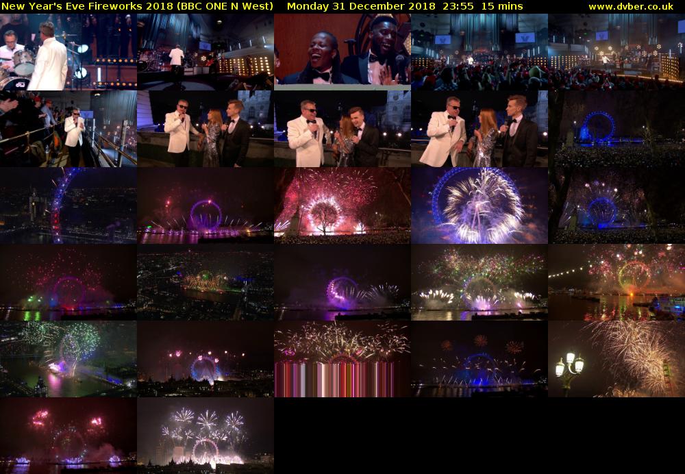 New Year's Eve Fireworks 2018 (BBC ONE N West) Monday 31 December 2018 23:55 - 00:10