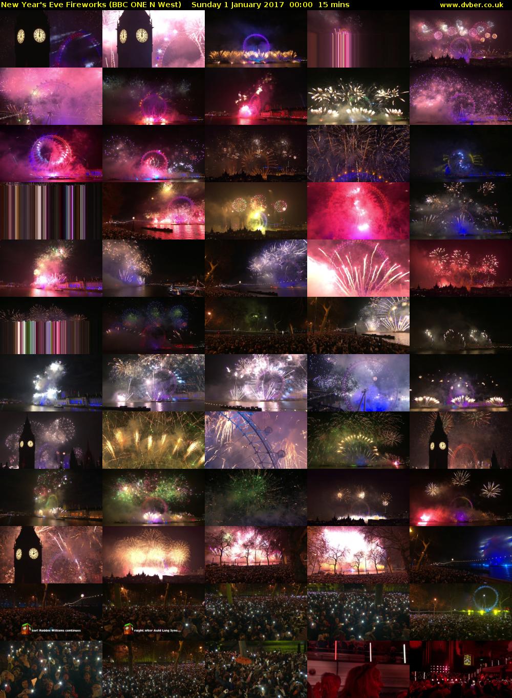 New Year's Eve Fireworks (BBC ONE N West) Sunday 1 January 2017 00:00 - 00:15