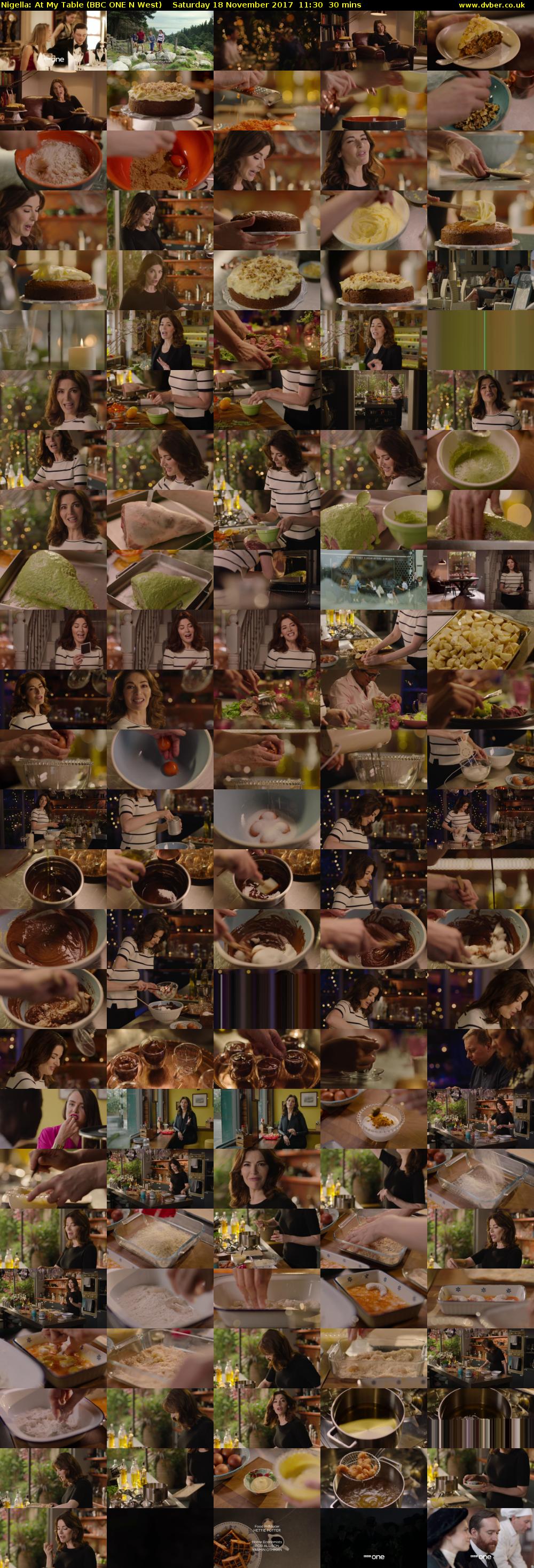 Nigella: At My Table (BBC ONE N West) Saturday 18 November 2017 11:30 - 12:00