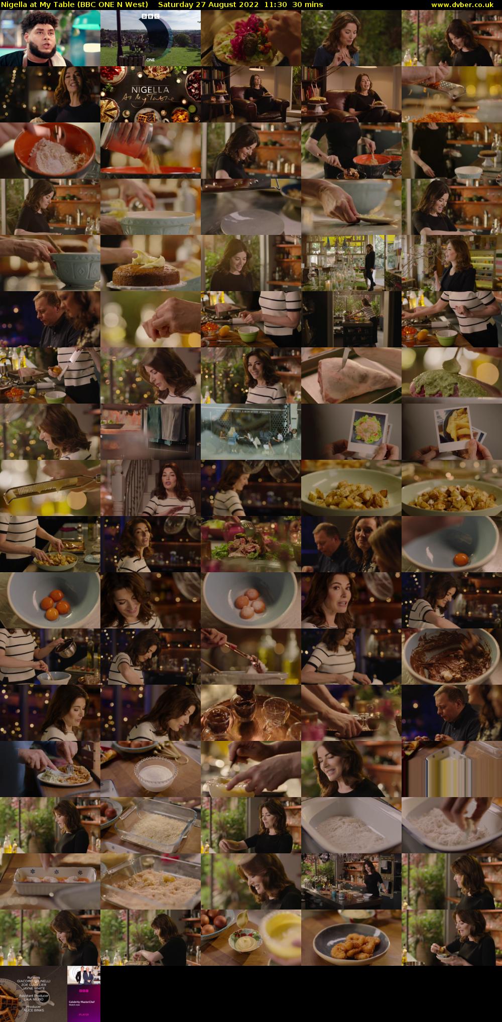 Nigella at My Table (BBC ONE N West) Saturday 27 August 2022 11:30 - 12:00