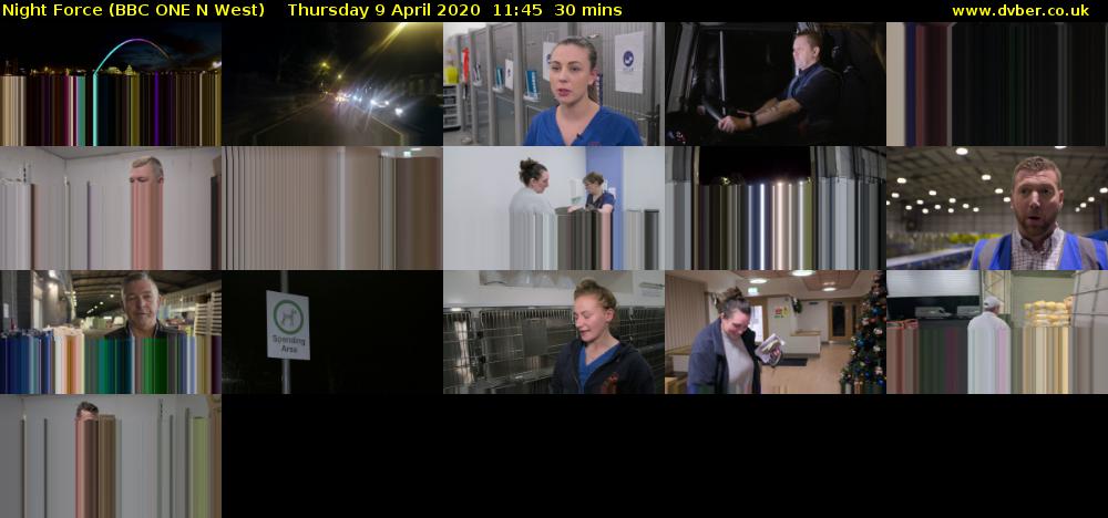 Night Force (BBC ONE N West) Thursday 9 April 2020 11:45 - 12:15
