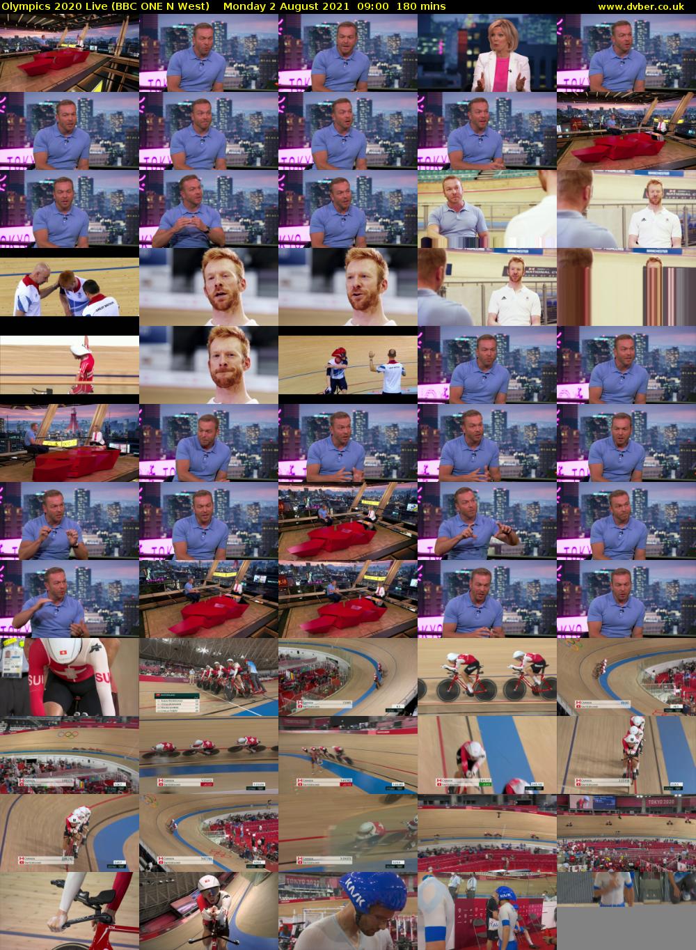 Olympics 2020 Live (BBC ONE N West) Monday 2 August 2021 09:00 - 12:00