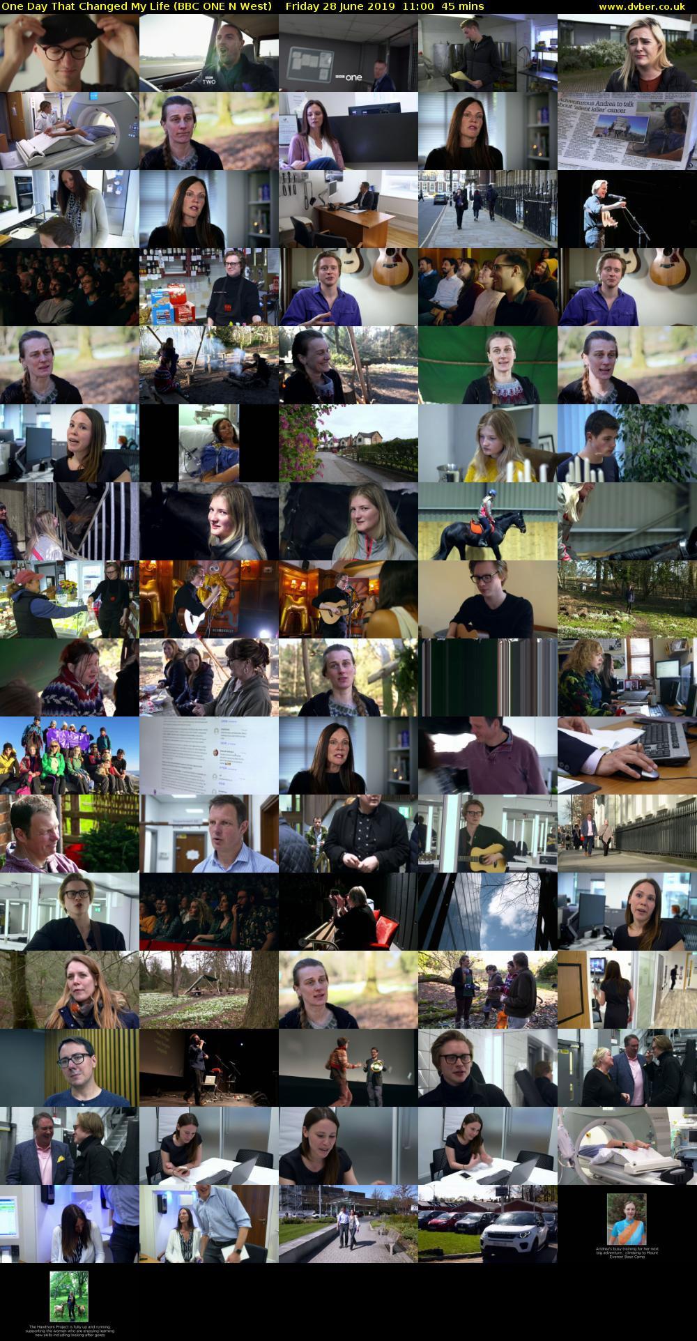 One Day That Changed My Life (BBC ONE N West) Friday 28 June 2019 11:00 - 11:45