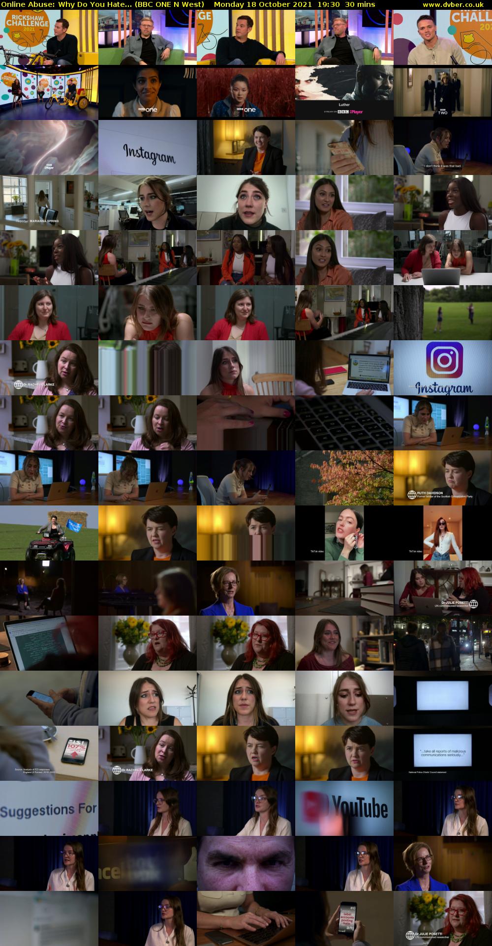 Online Abuse: Why Do You Hate... (BBC ONE N West) Monday 18 October 2021 19:30 - 20:00