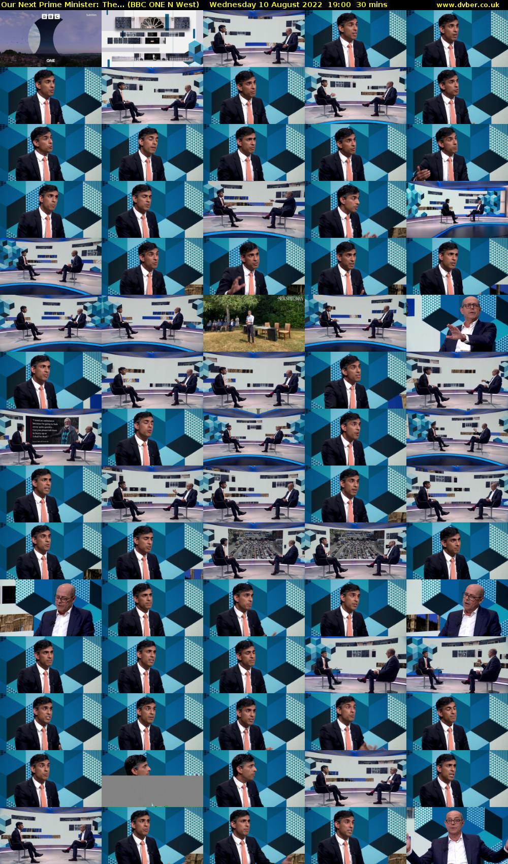 Our Next Prime Minister: The... (BBC ONE N West) Wednesday 10 August 2022 19:00 - 19:30