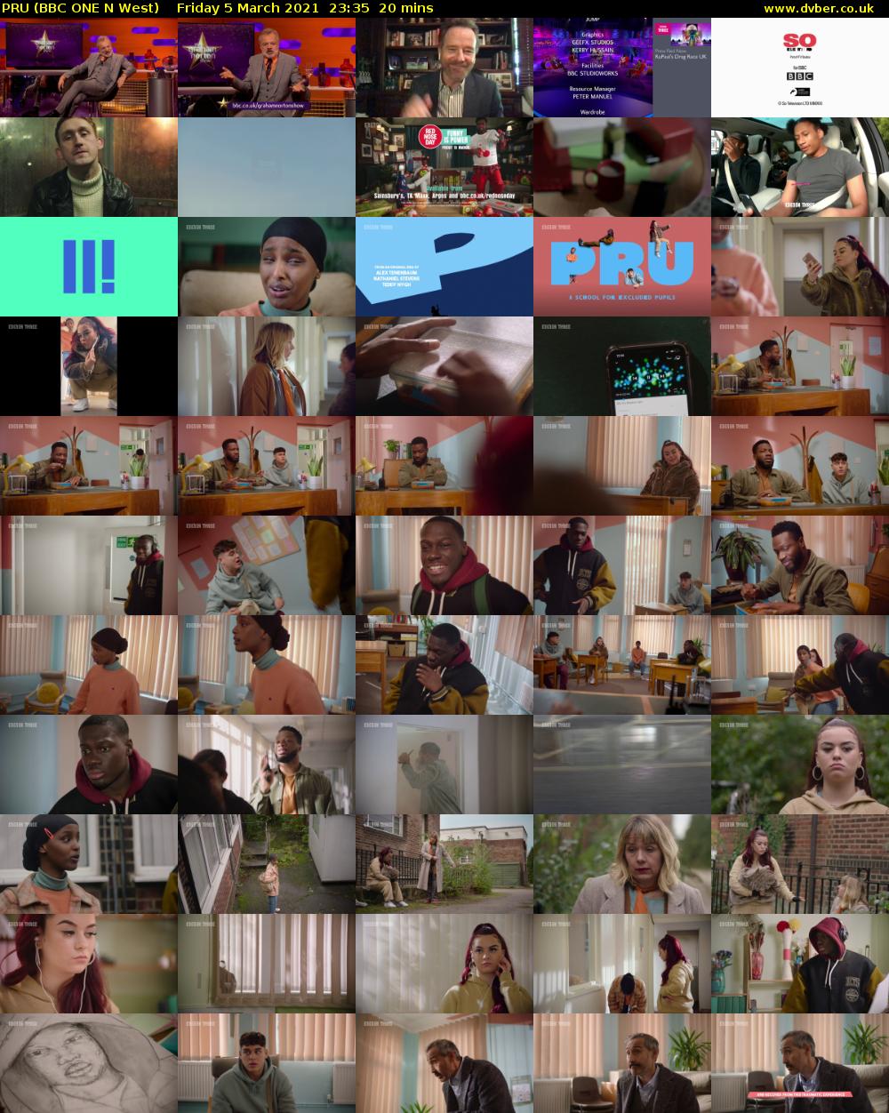 PRU (BBC ONE N West) Friday 5 March 2021 23:35 - 23:55