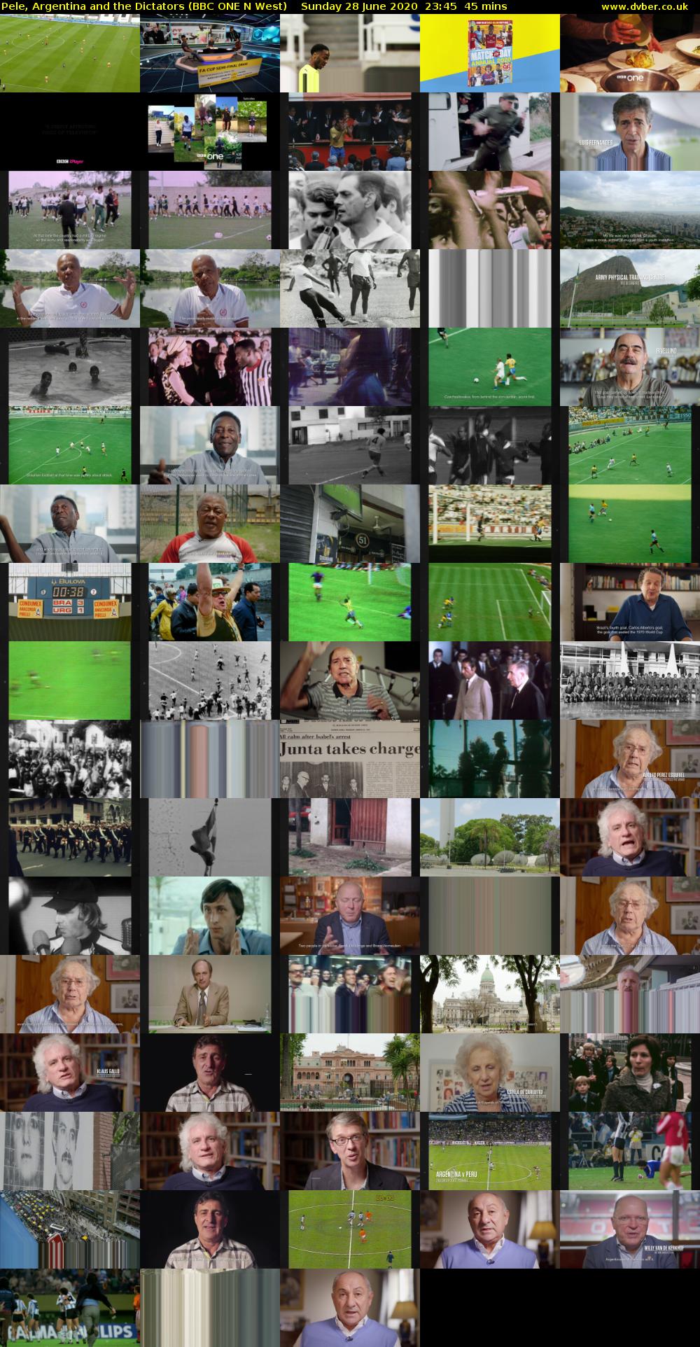 Pele, Argentina and the Dictators (BBC ONE N West) Sunday 28 June 2020 23:45 - 00:30