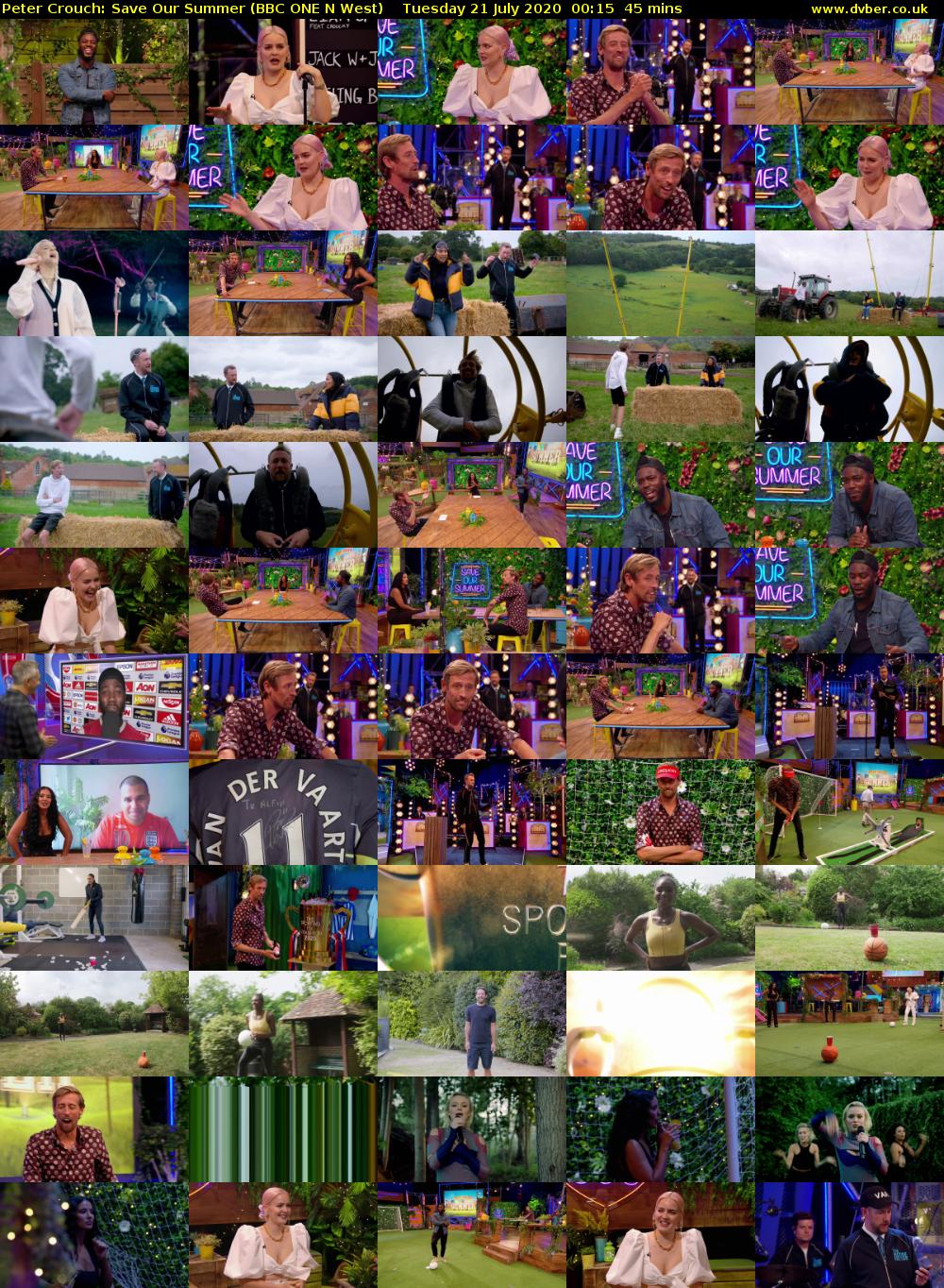 Peter Crouch: Save Our Summer (BBC ONE N West) Tuesday 21 July 2020 00:15 - 01:00