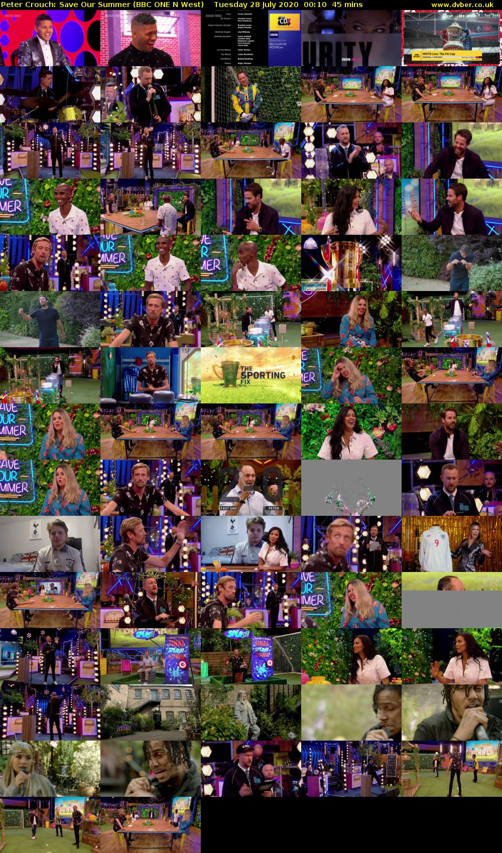 Peter Crouch: Save Our Summer (BBC ONE N West) Tuesday 28 July 2020 00:10 - 00:55