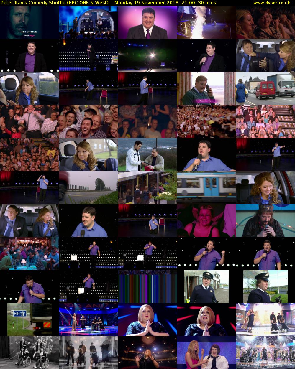 Peter Kay's Comedy Shuffle (BBC ONE N West) Monday 19 November 2018 21:00 - 21:30