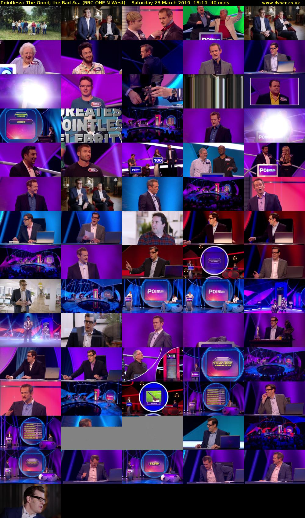 Pointless: The Good, the Bad &... (BBC ONE N West) Saturday 23 March 2019 18:10 - 18:50