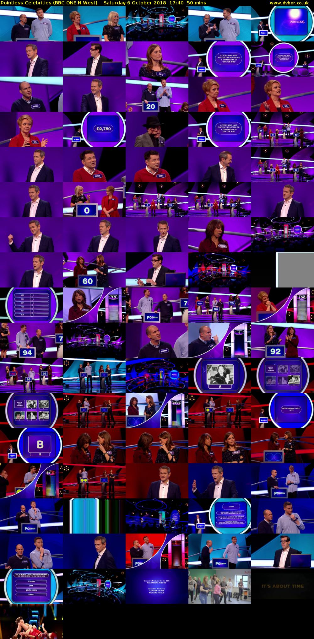 Pointless Celebrities (BBC ONE N West) Saturday 6 October 2018 17:40 - 18:30