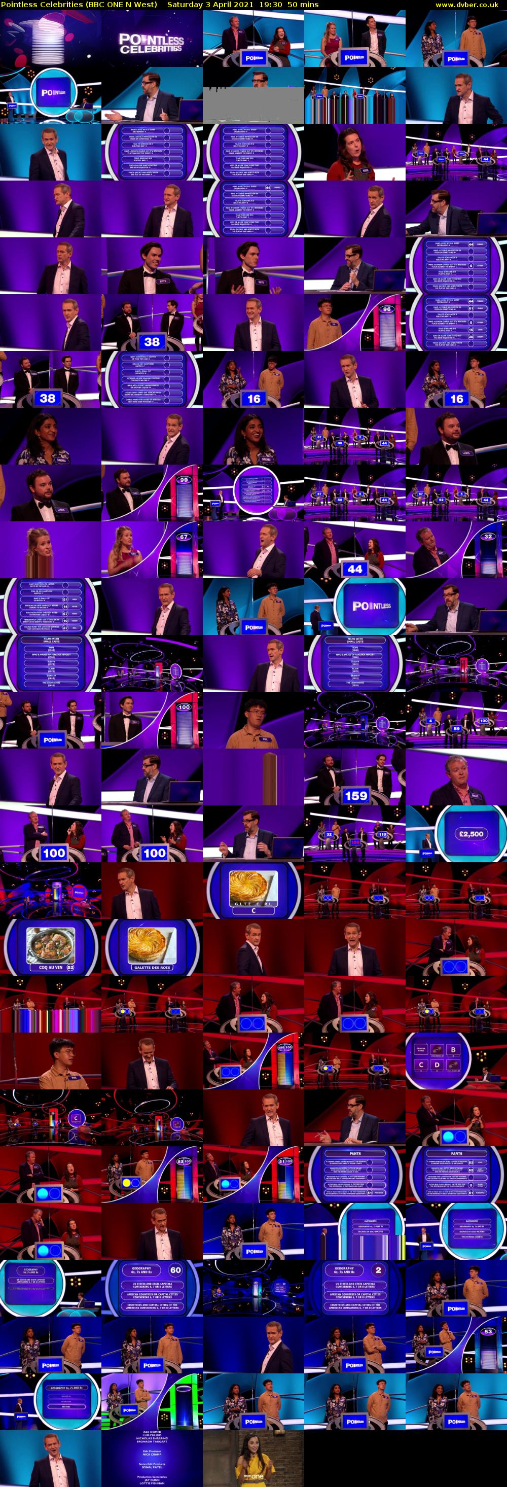 Pointless Celebrities (BBC ONE N West) Saturday 3 April 2021 19:30 - 20:20