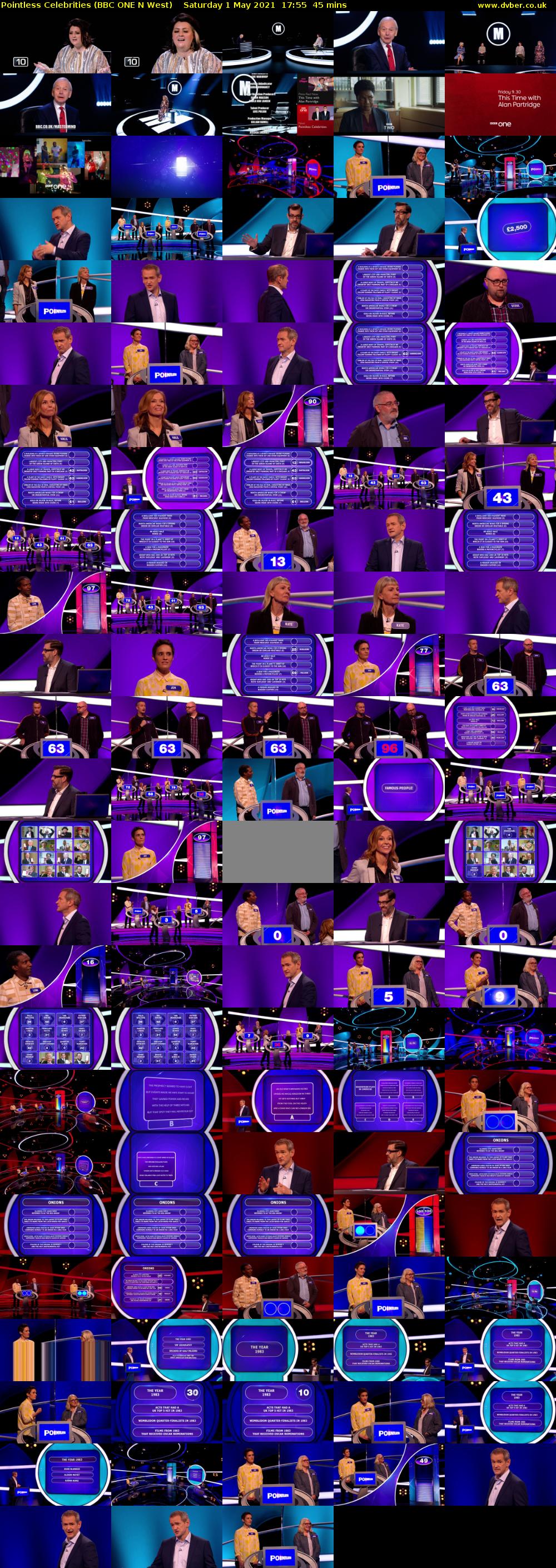 Pointless Celebrities (BBC ONE N West) Saturday 1 May 2021 17:55 - 18:40