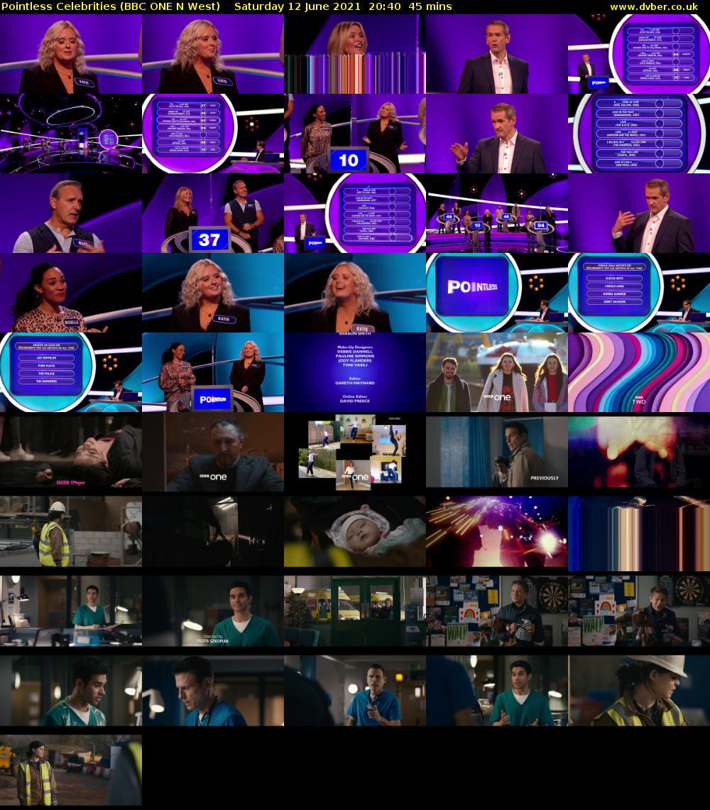 Pointless Celebrities (BBC ONE N West) Saturday 12 June 2021 20:40 - 21:25