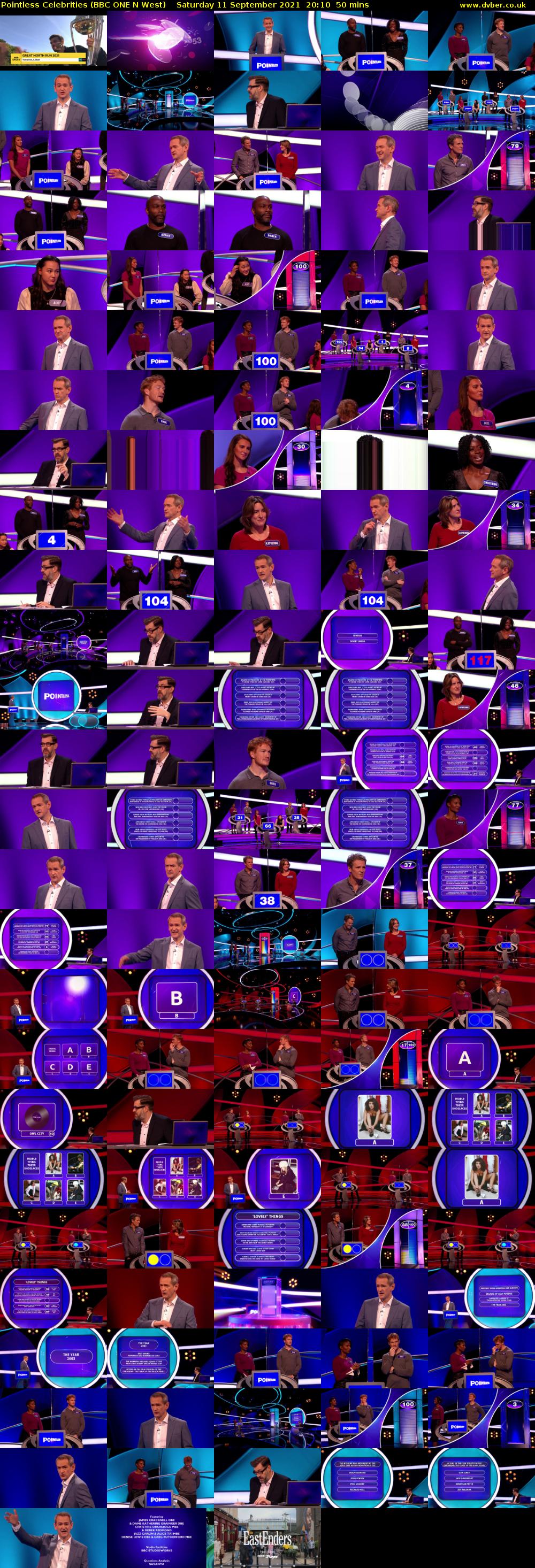 Pointless Celebrities (BBC ONE N West) Saturday 11 September 2021 20:10 - 21:00