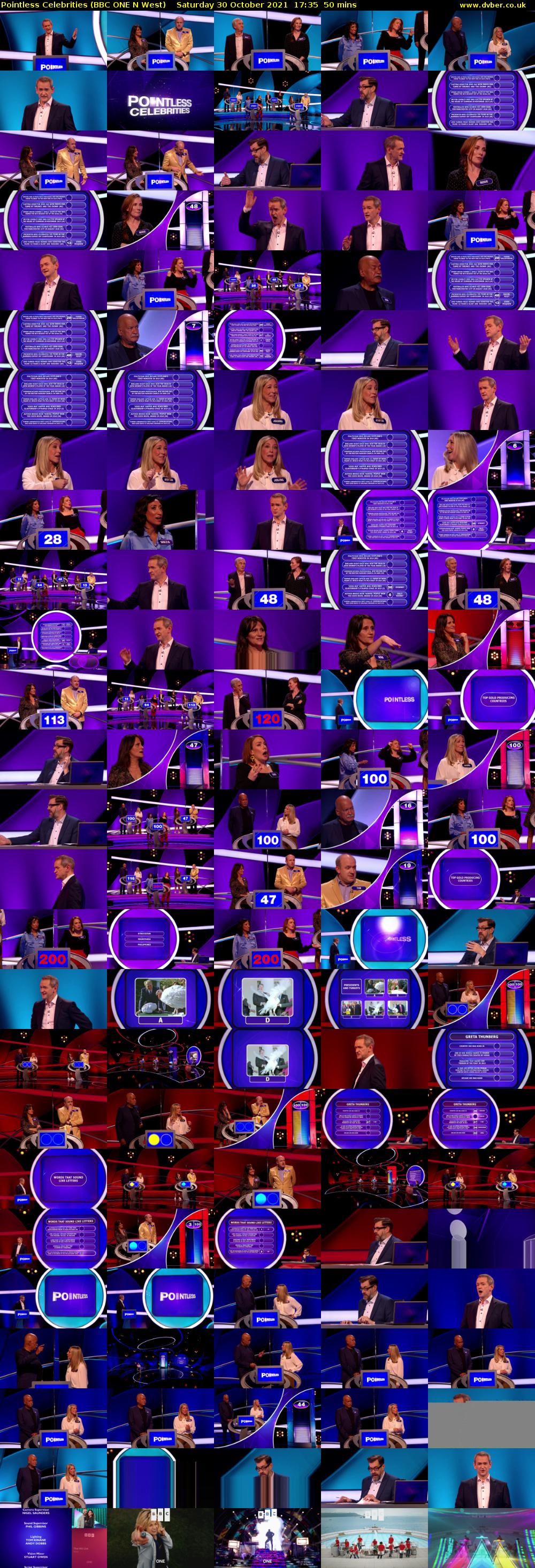 Pointless Celebrities (BBC ONE N West) Saturday 30 October 2021 17:35 - 18:25