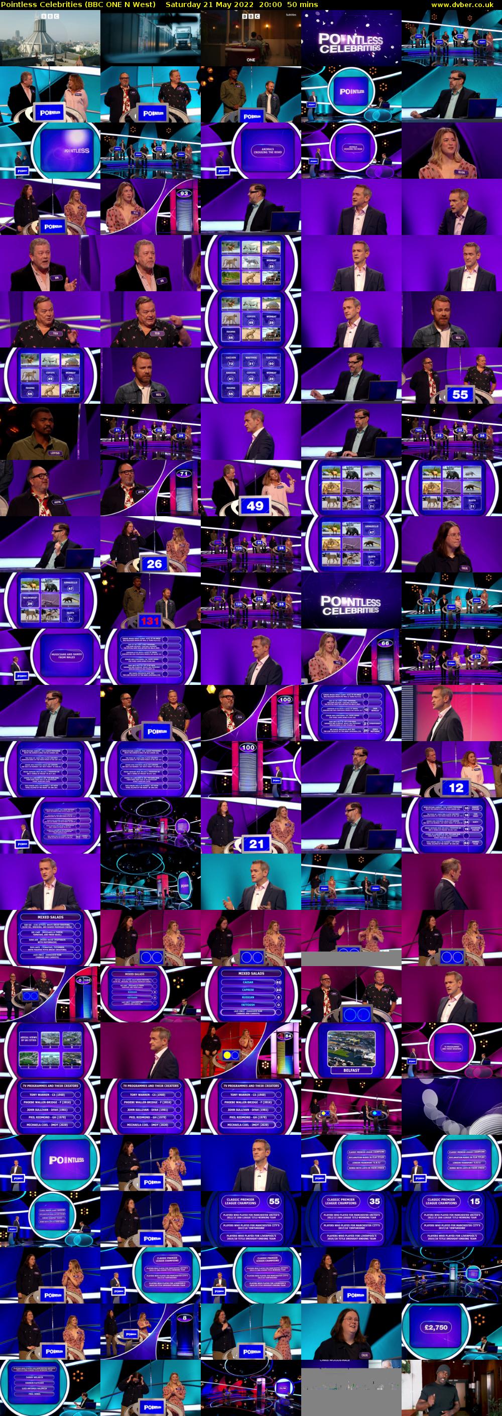 Pointless Celebrities (BBC ONE N West) Saturday 21 May 2022 20:00 - 20:50