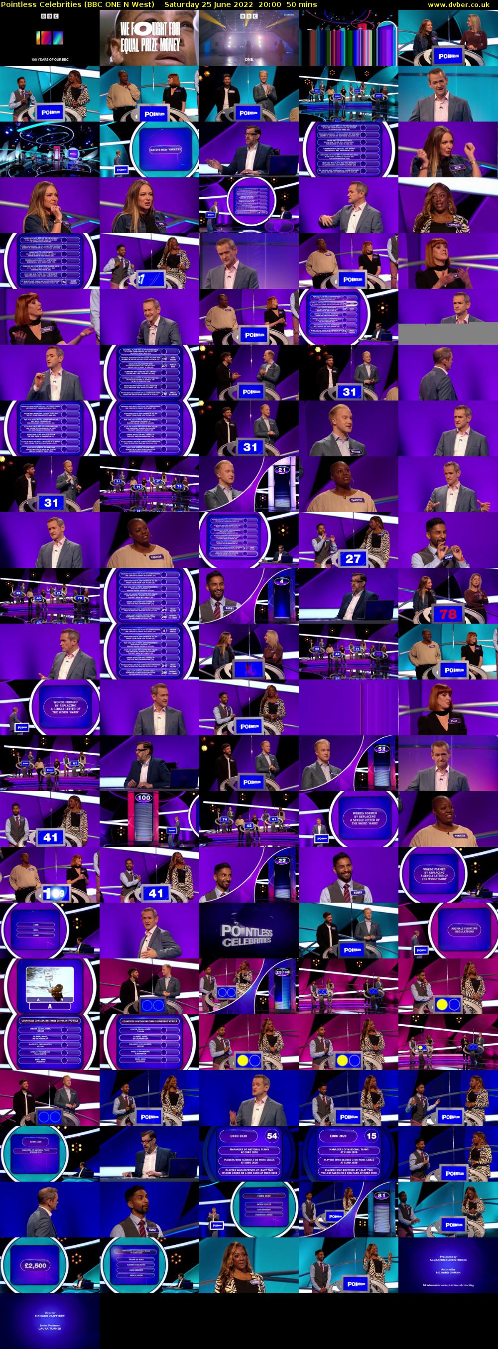 Pointless Celebrities (BBC ONE N West) Saturday 25 June 2022 20:00 - 20:50