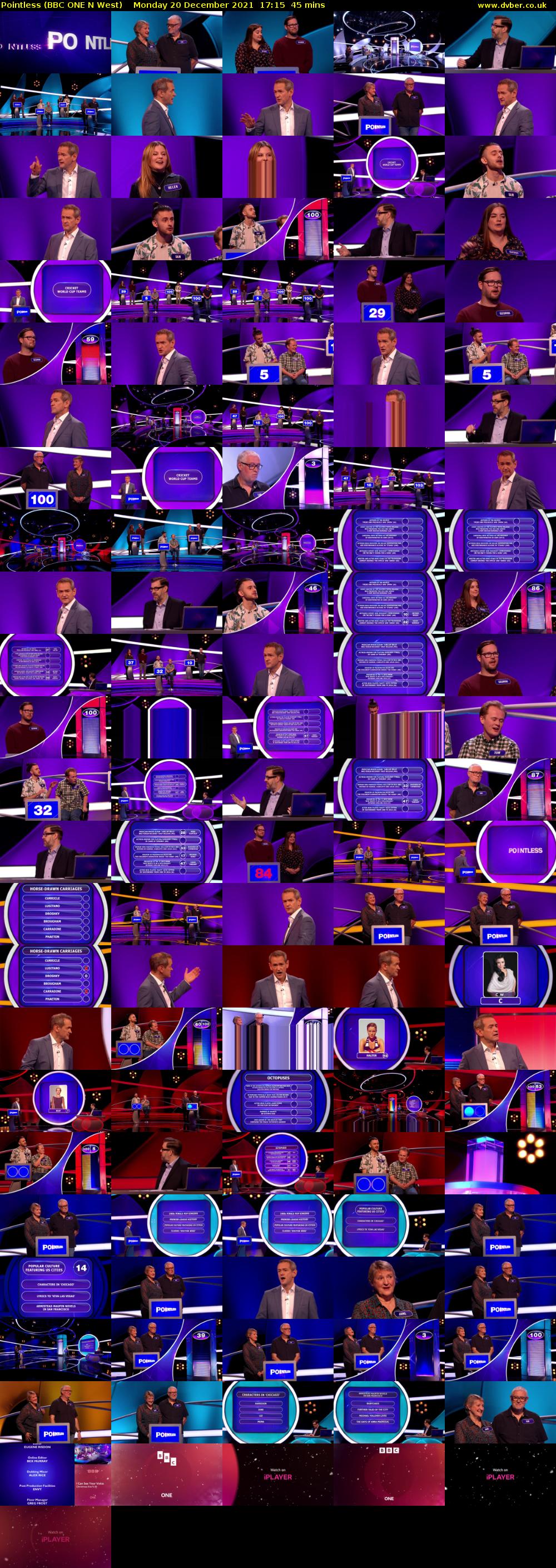 Pointless (BBC ONE N West) Monday 20 December 2021 17:15 - 18:00