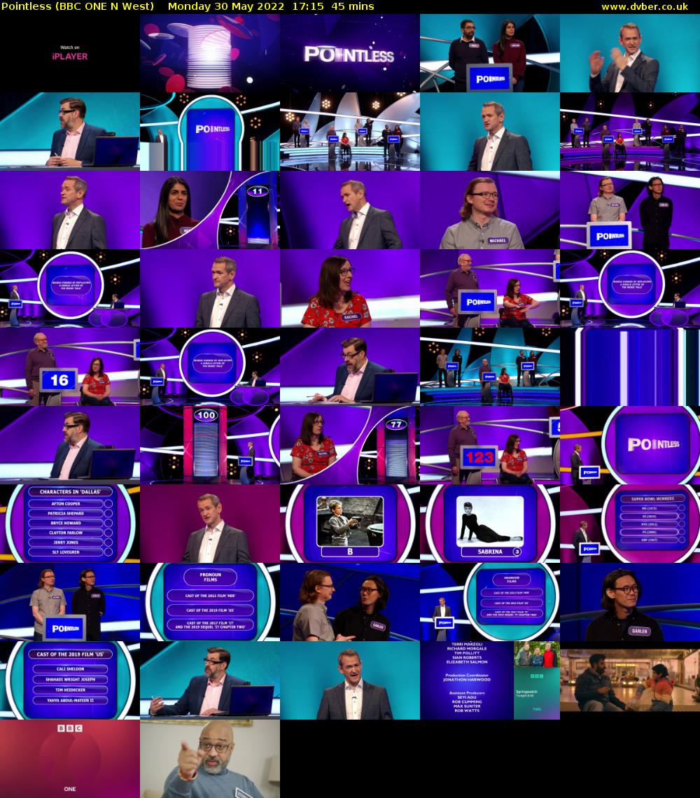 Pointless (BBC ONE N West) Monday 30 May 2022 17:15 - 18:00