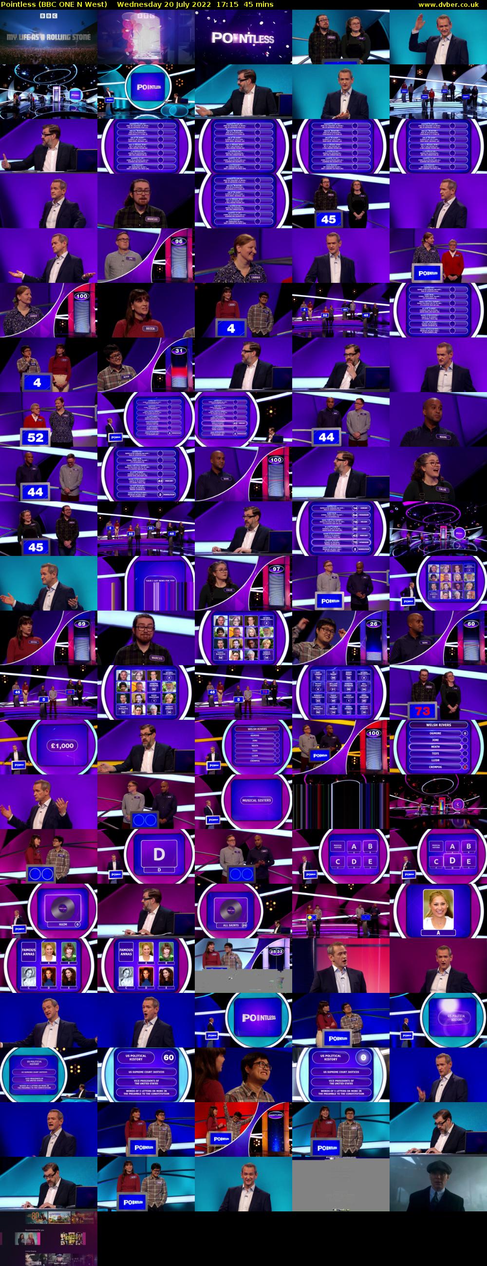 Pointless (BBC ONE N West) Wednesday 20 July 2022 17:15 - 18:00