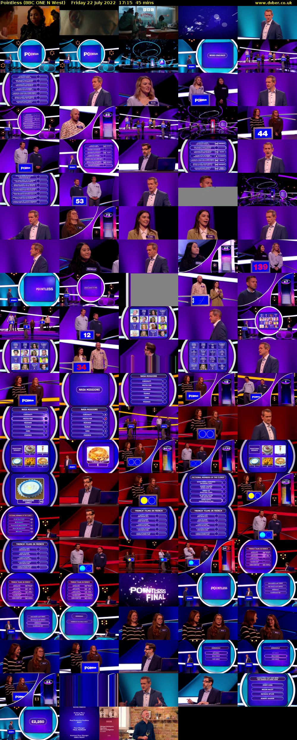Pointless (BBC ONE N West) Friday 22 July 2022 17:15 - 18:00