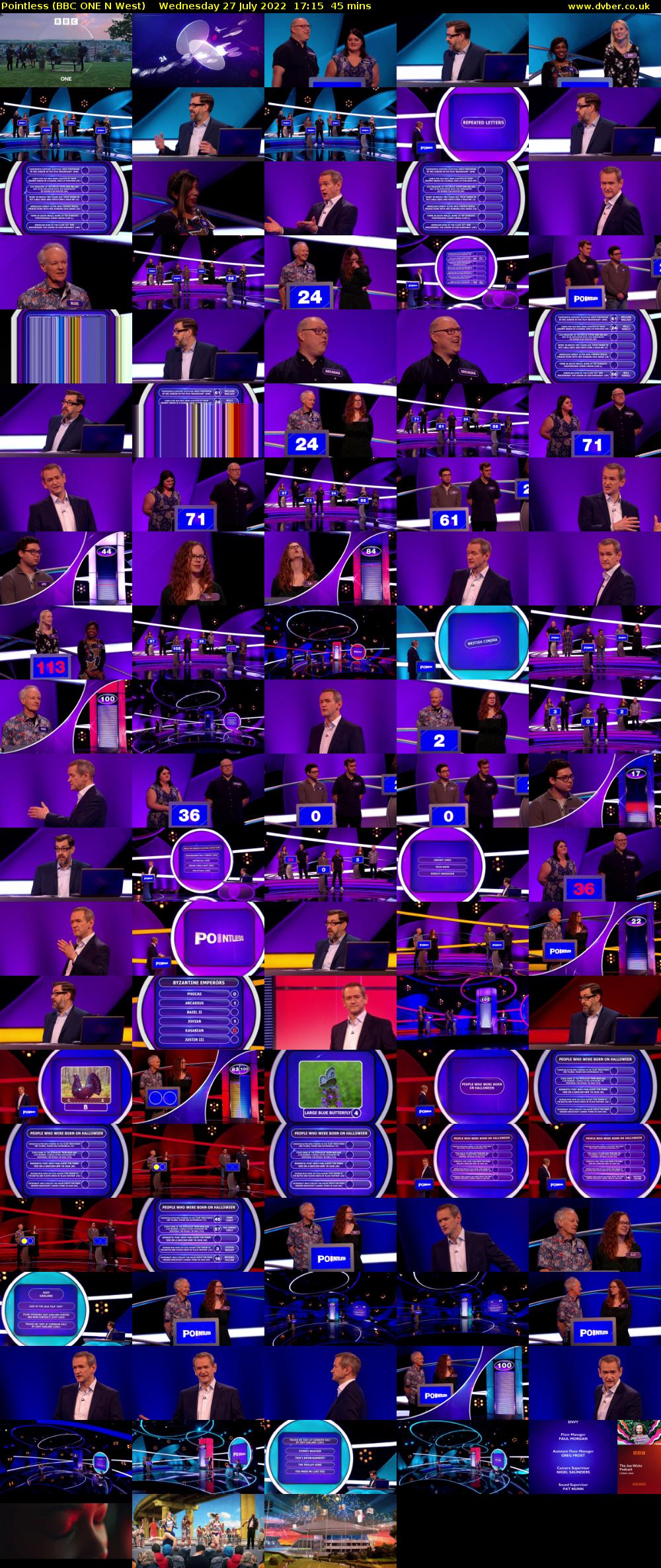 Pointless (BBC ONE N West) Wednesday 27 July 2022 17:15 - 18:00