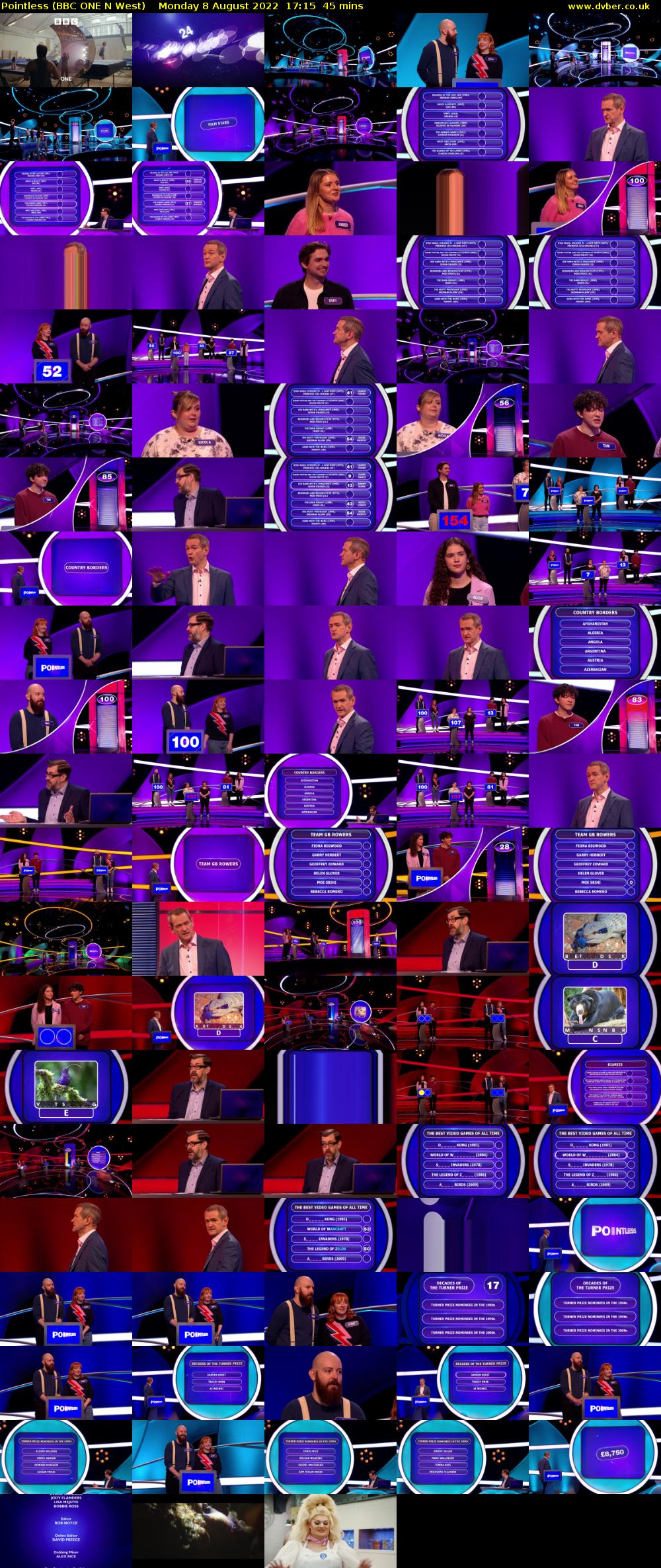 Pointless (BBC ONE N West) Monday 8 August 2022 17:15 - 18:00