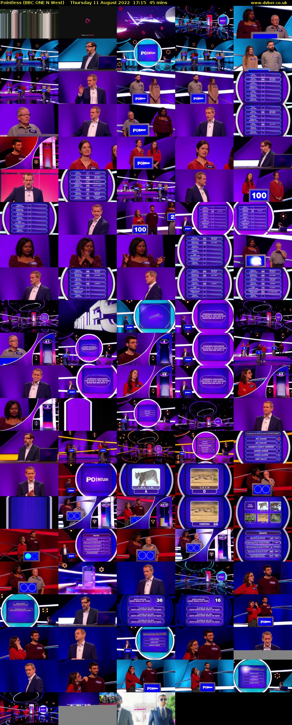 Pointless (BBC ONE N West) Thursday 11 August 2022 17:15 - 18:00