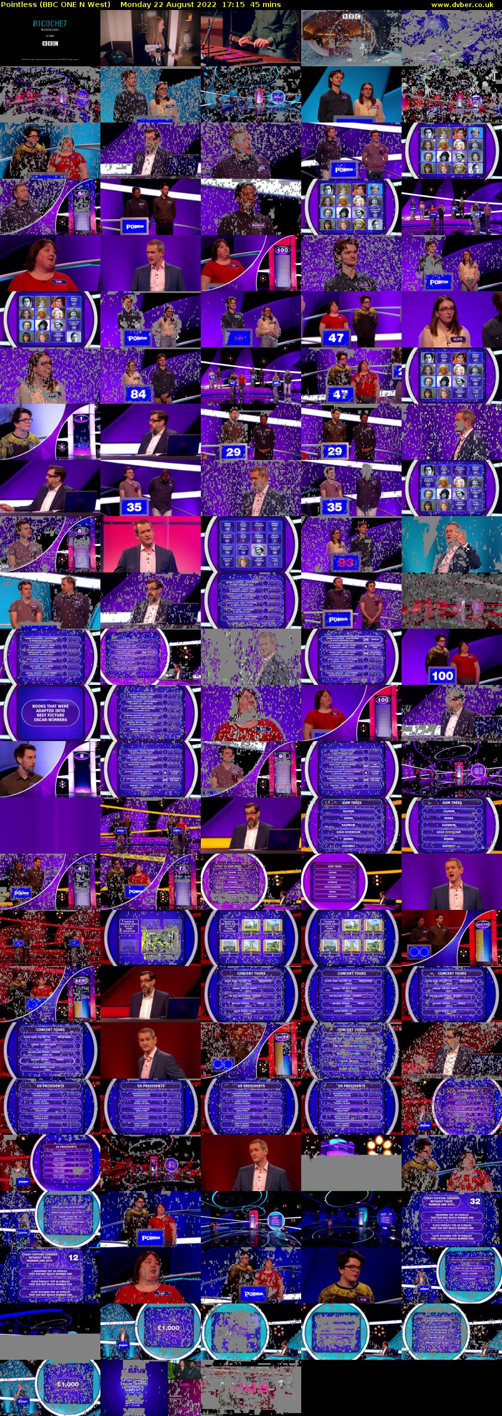 Pointless (BBC ONE N West) Monday 22 August 2022 17:15 - 18:00