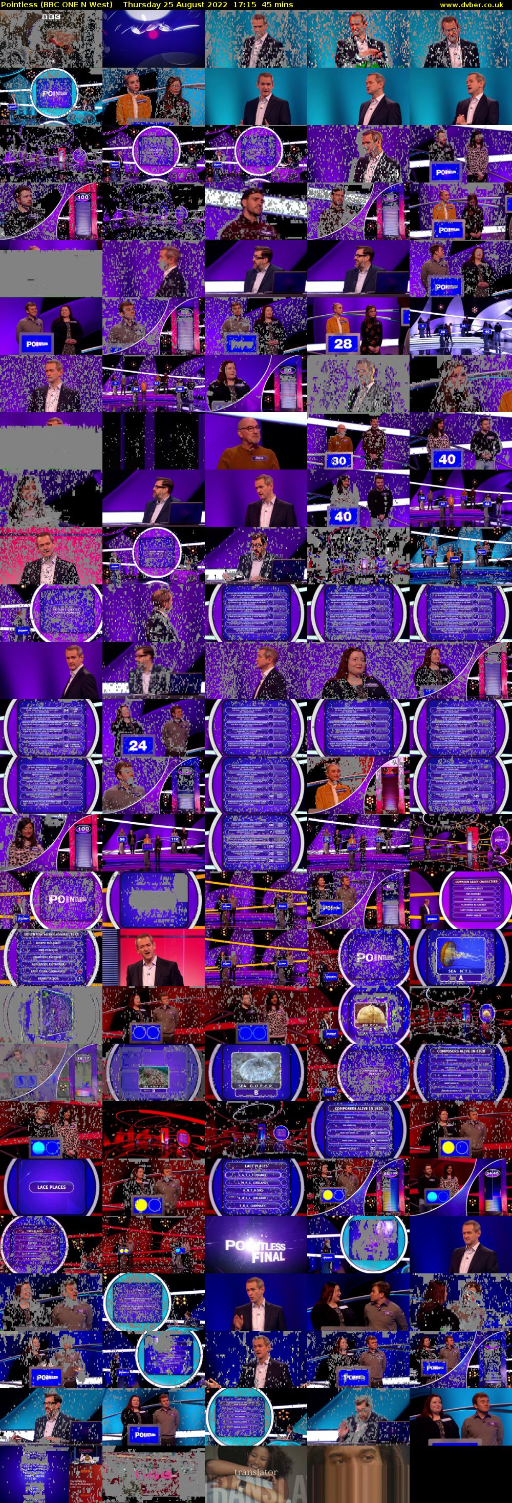 Pointless (BBC ONE N West) Thursday 25 August 2022 17:15 - 18:00