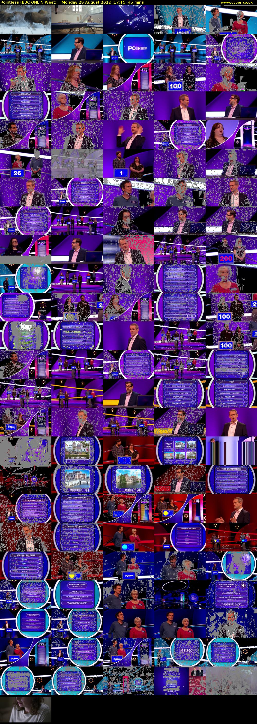 Pointless (BBC ONE N West) Monday 29 August 2022 17:15 - 18:00
