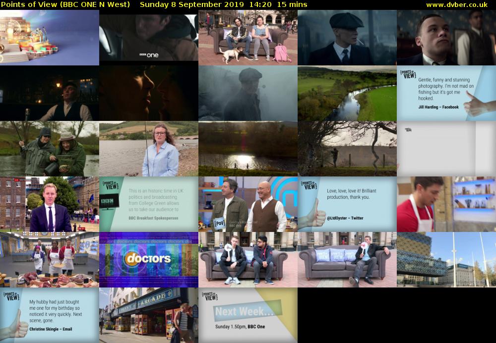 Points of View (BBC ONE N West) Sunday 8 September 2019 14:20 - 14:35
