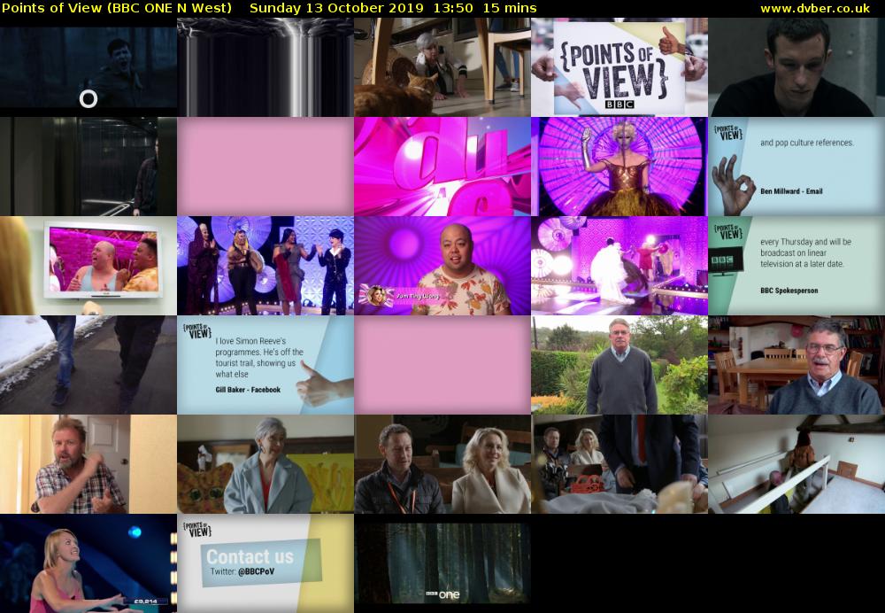 Points of View (BBC ONE N West) Sunday 13 October 2019 13:50 - 14:05