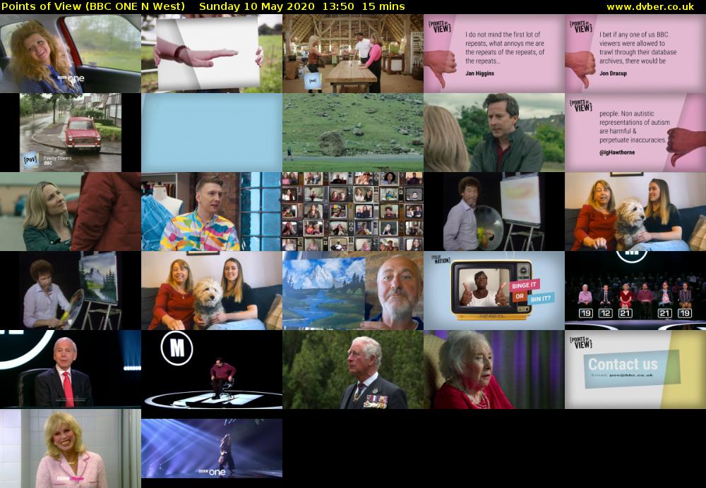 Points of View (BBC ONE N West) Sunday 10 May 2020 13:50 - 14:05