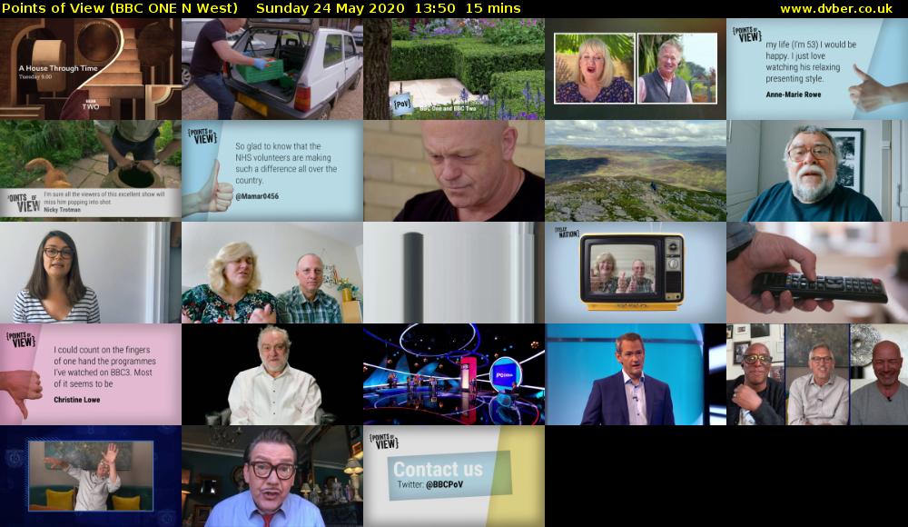 Points of View (BBC ONE N West) Sunday 24 May 2020 13:50 - 14:05