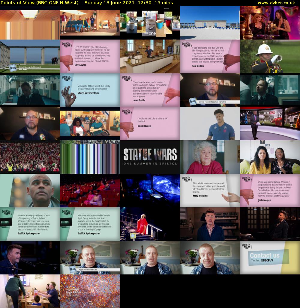 Points of View (BBC ONE N West) Sunday 13 June 2021 12:30 - 12:45