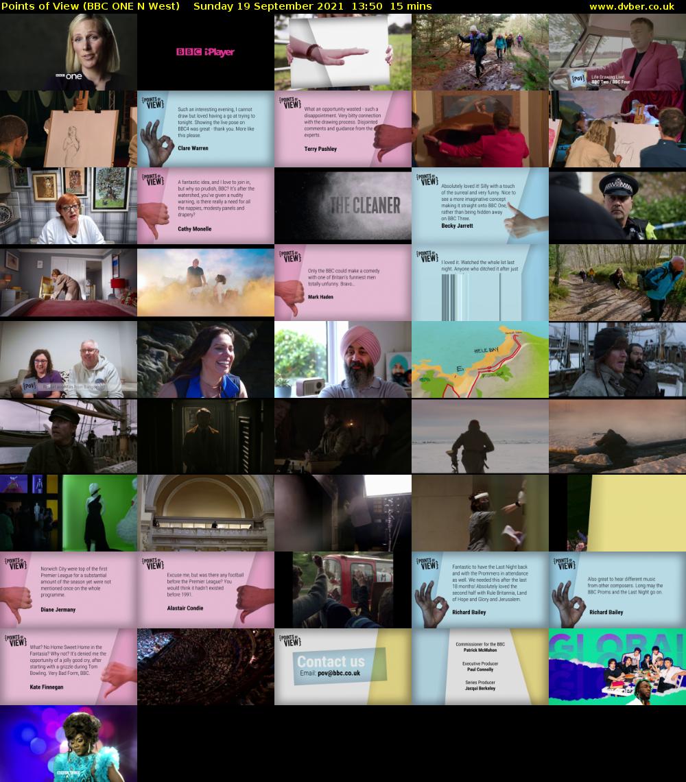 Points of View (BBC ONE N West) Sunday 19 September 2021 13:50 - 14:05