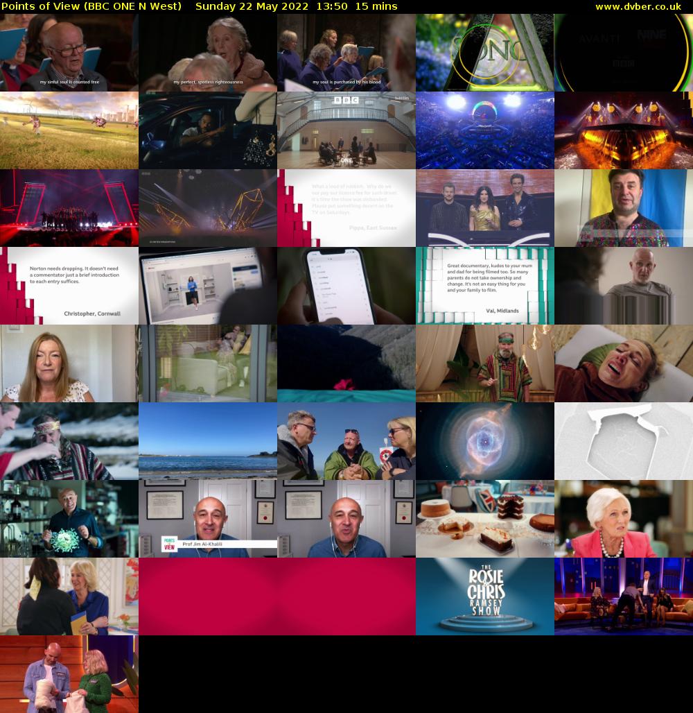 Points of View (BBC ONE N West) Sunday 22 May 2022 13:50 - 14:05