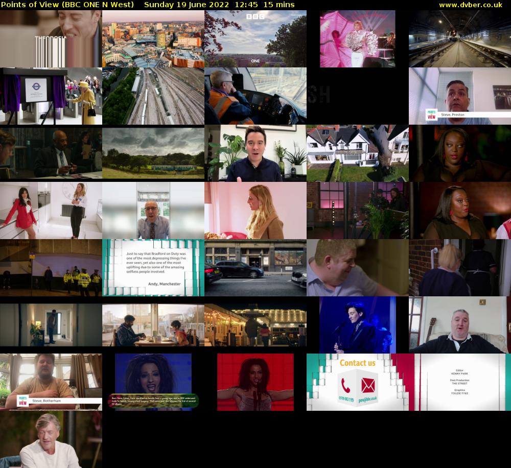 Points of View (BBC ONE N West) Sunday 19 June 2022 12:45 - 13:00