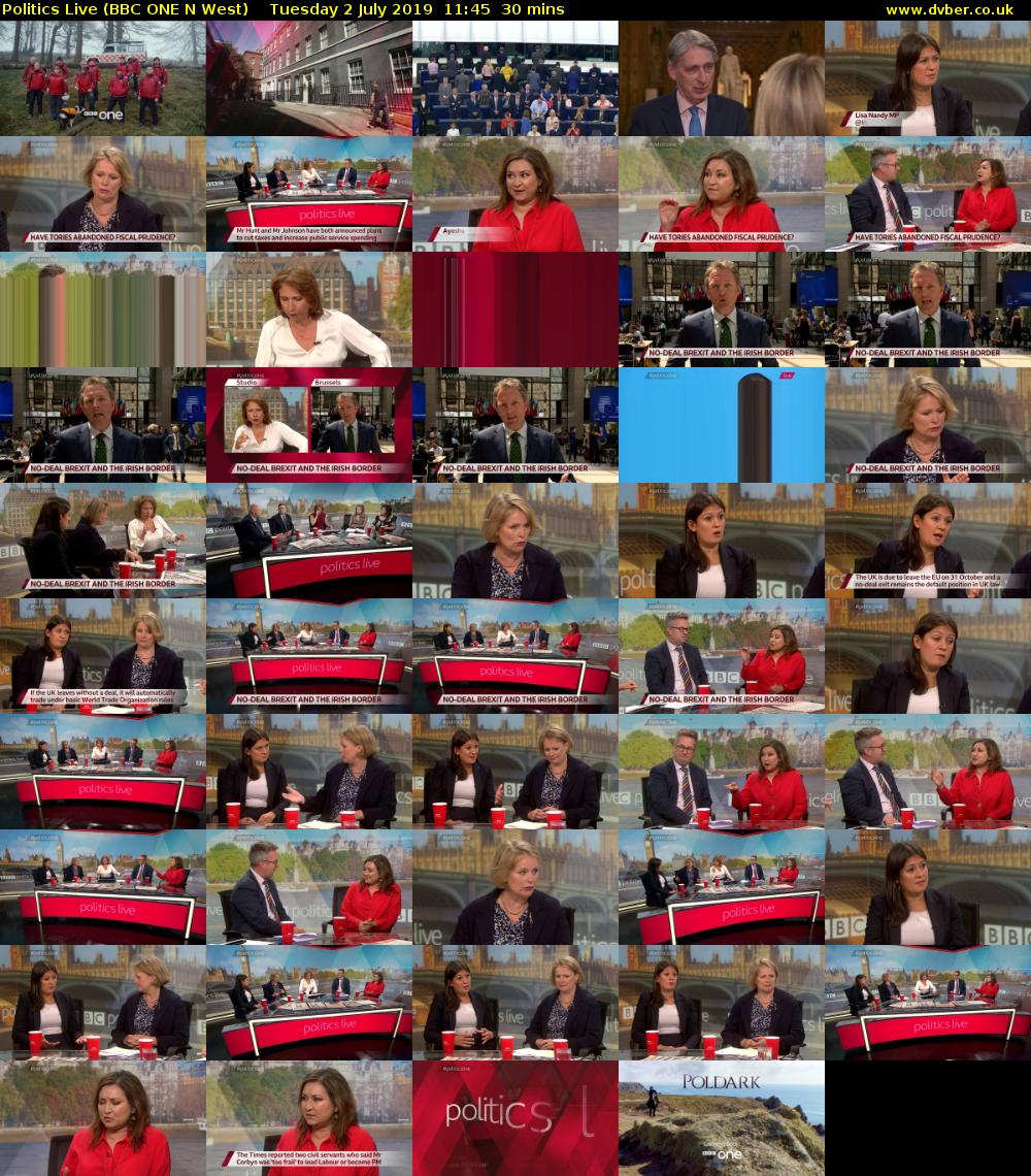 Politics Live (BBC ONE N West) Tuesday 2 July 2019 11:45 - 12:15