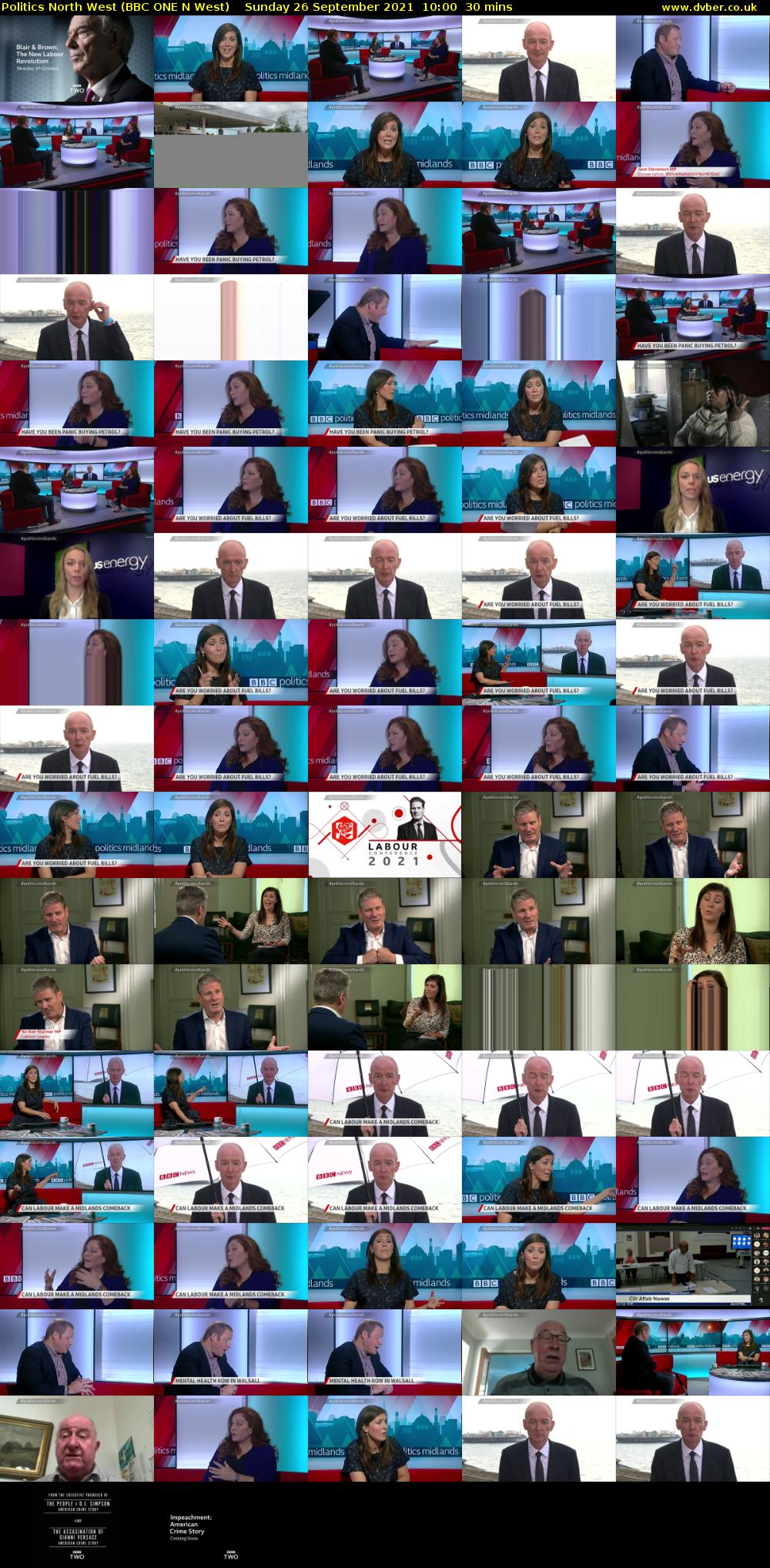 Politics North West (BBC ONE N West) Sunday 26 September 2021 10:00 - 10:30