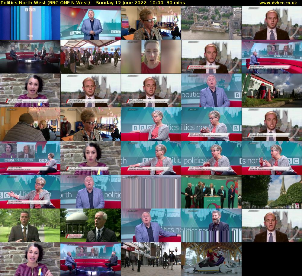 Politics North West (BBC ONE N West) Sunday 12 June 2022 10:00 - 10:30