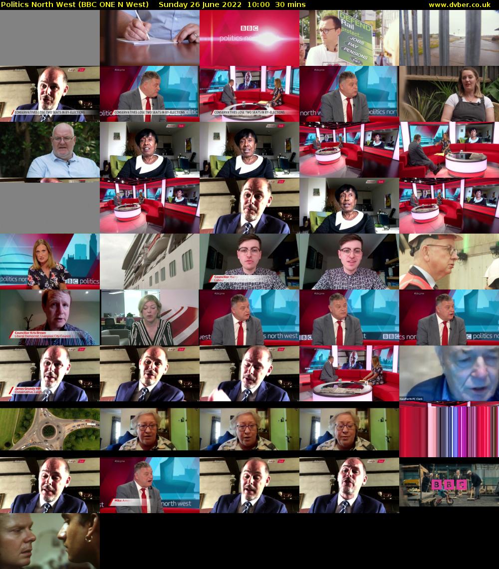 Politics North West (BBC ONE N West) Sunday 26 June 2022 10:00 - 10:30