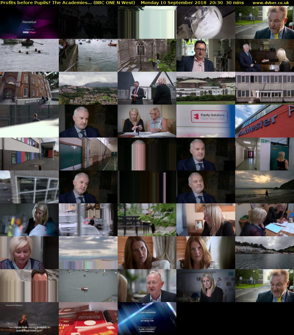 Profits before Pupils? The Academies... (BBC ONE N West) Monday 10 September 2018 20:30 - 21:00