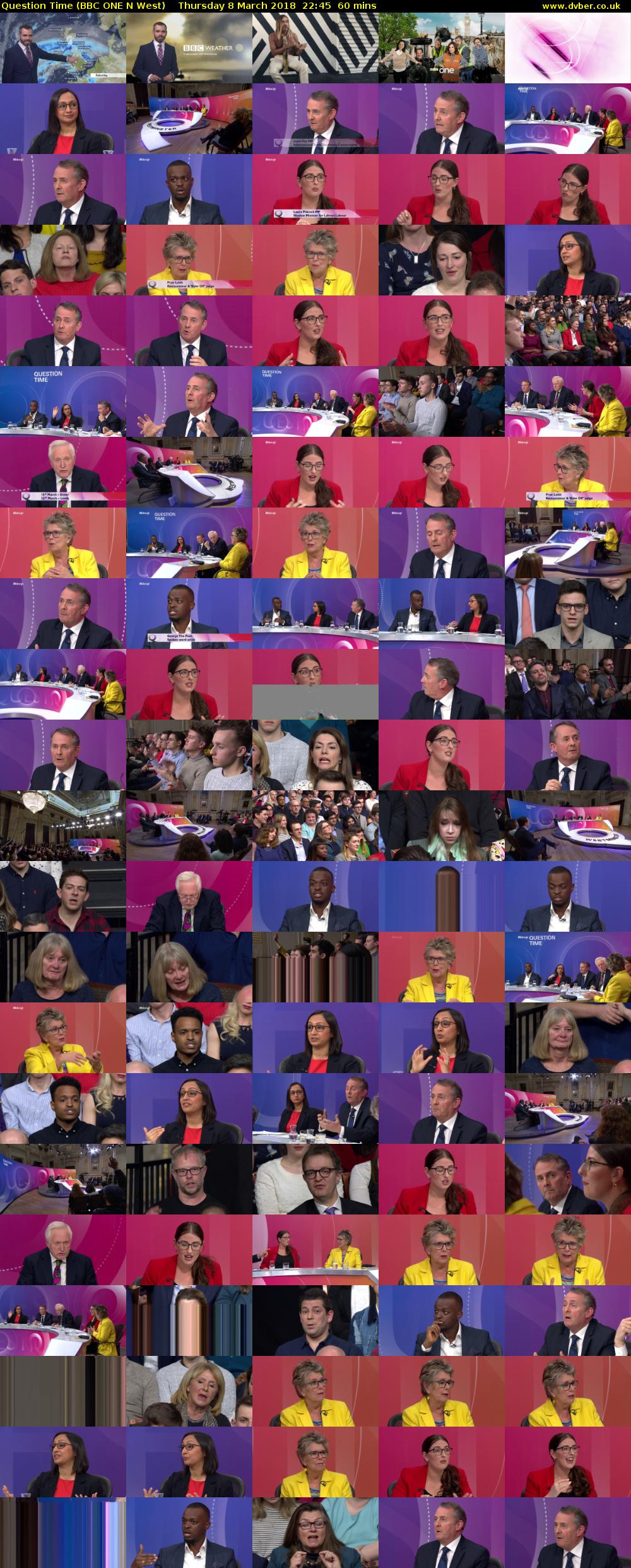 Question Time (BBC ONE N West) Thursday 8 March 2018 22:45 - 23:45
