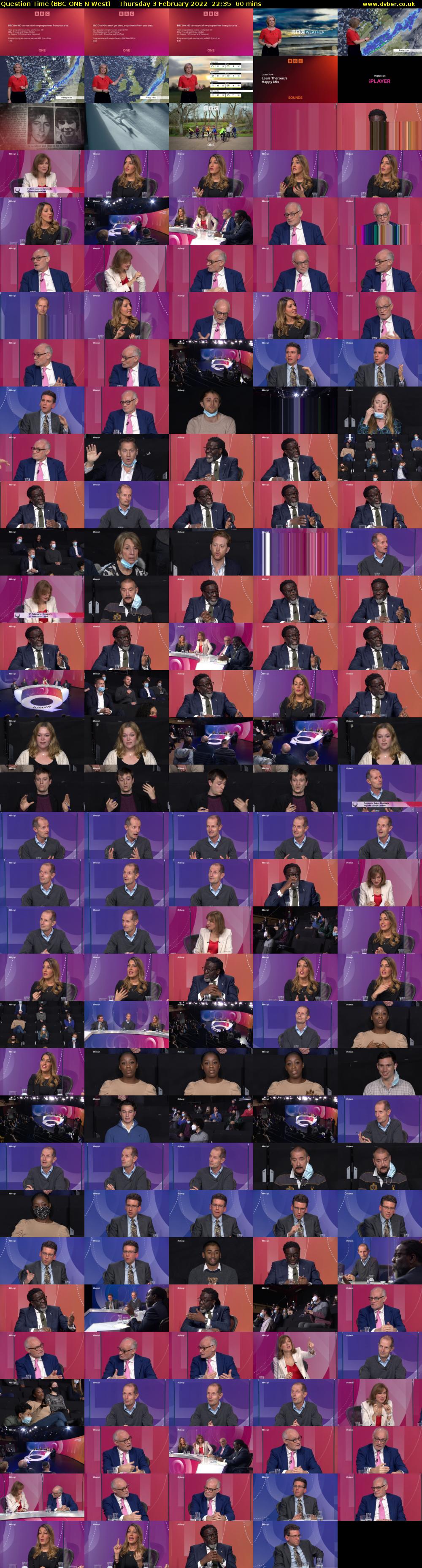 Question Time (BBC ONE N West) Thursday 3 February 2022 22:35 - 23:35