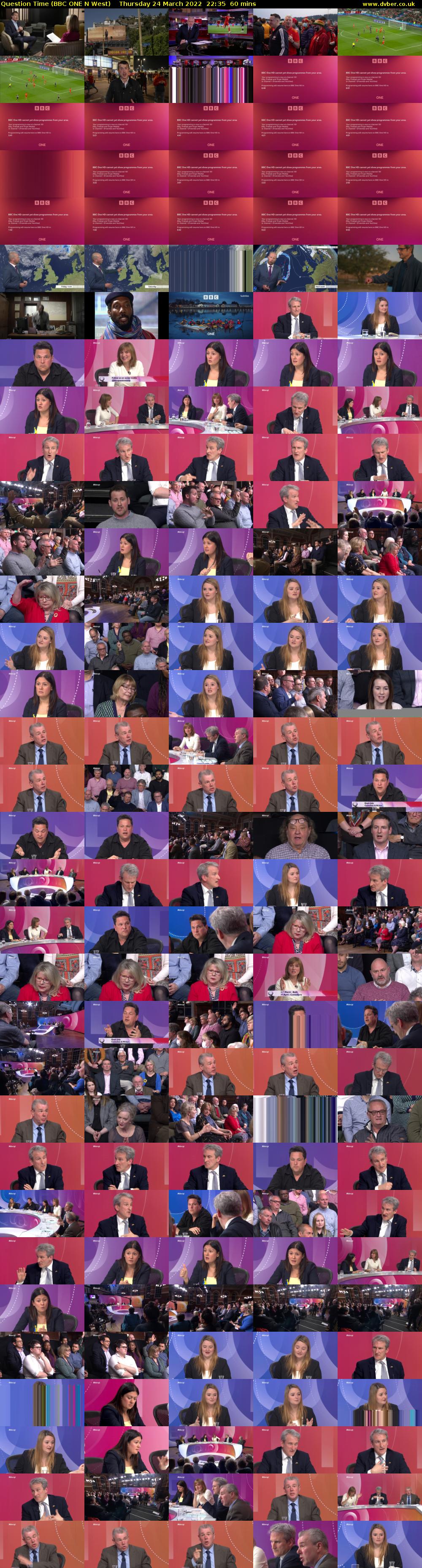 Question Time (BBC ONE N West) Thursday 24 March 2022 22:35 - 23:35